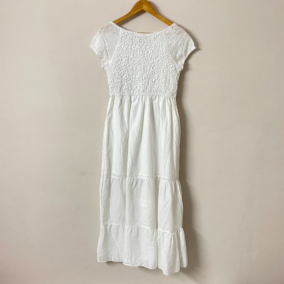 Medium- 100% Cotton White Maxi Dress - Picture 3 of 9